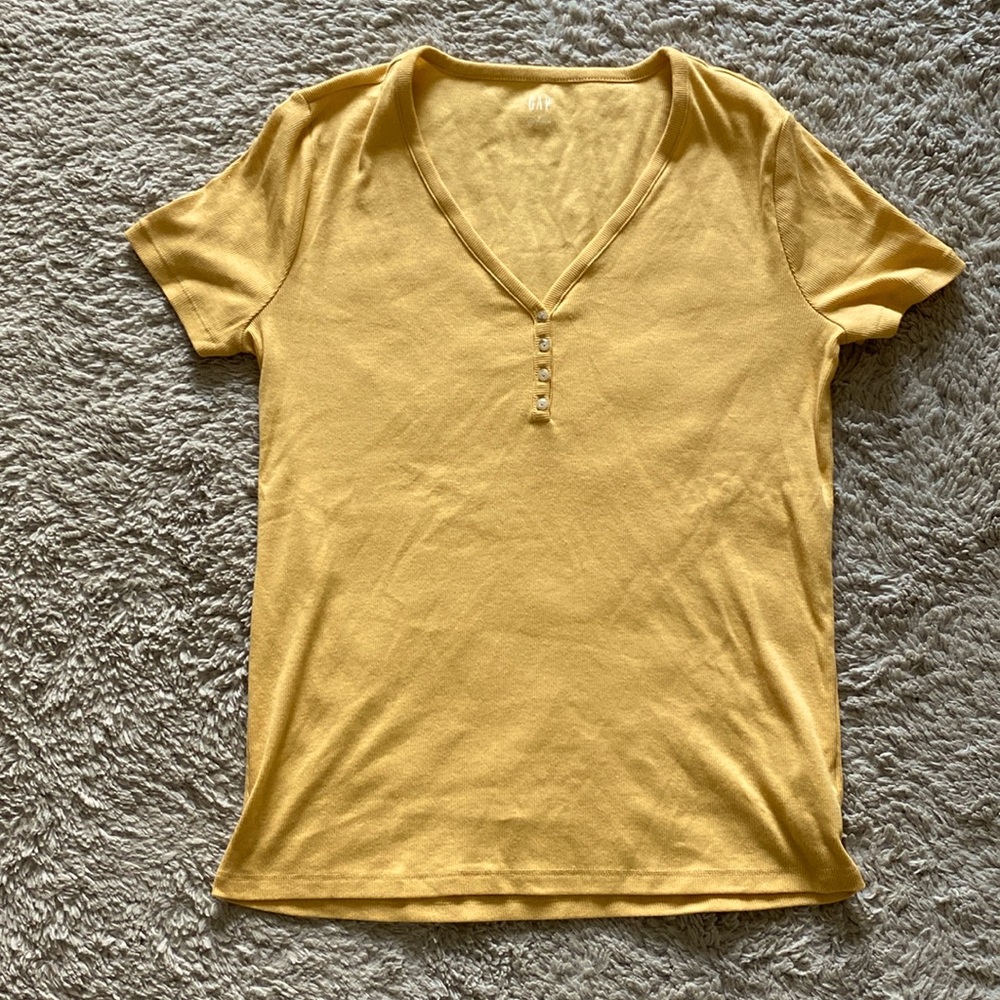 Yellow half buttoned shirt